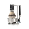 mondial-premium-rasierset-schwarz-chrom-super-badger-fusion-mach3-schale image 3