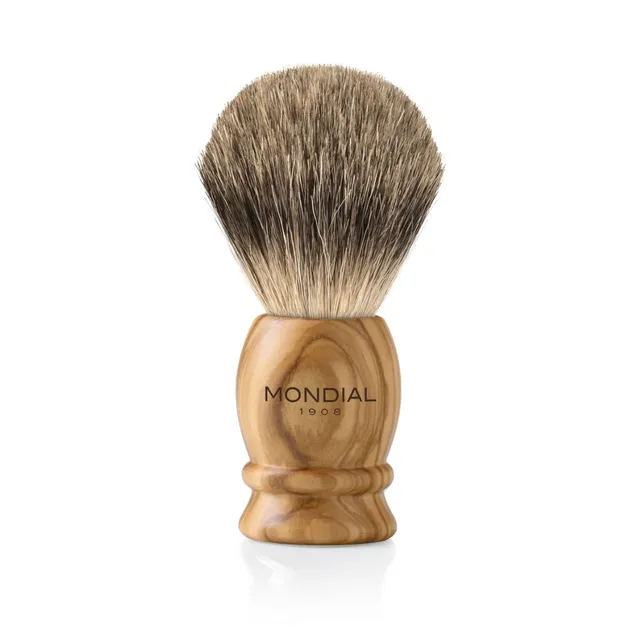 mondial-luxury-rasierpinsel-olivenholz-mit-best-badger image 1