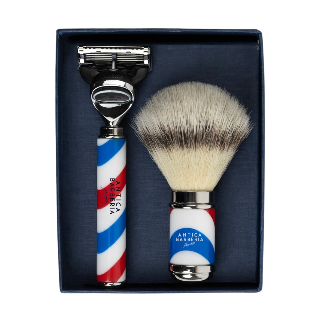 mondial-barbiere-collection-pinsel-klingen-rasierer-set image 2