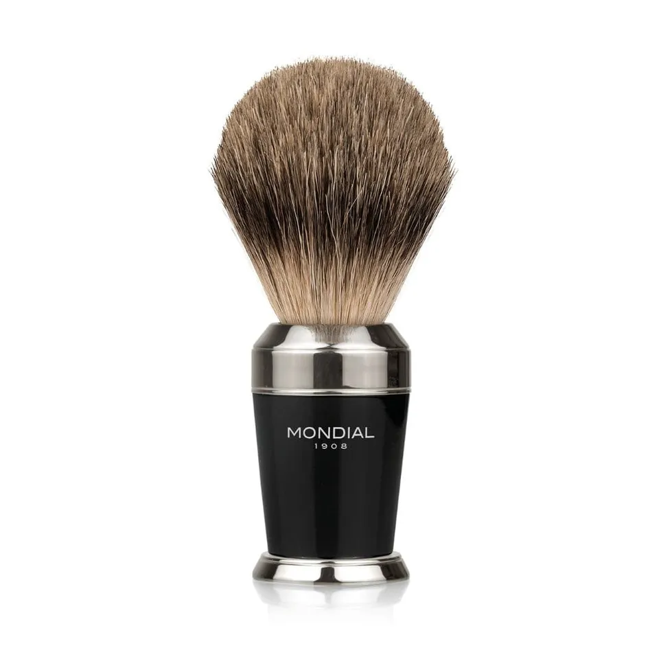 mondial-1908-premium-rasierpinsel-super-badger-schwarz-chrom-20-mm image 1