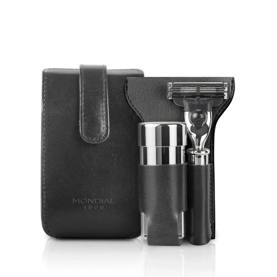 mondial-rasier-reiseset-ecosilvertip-pinsel-rasierer-leder-schwarz image 1