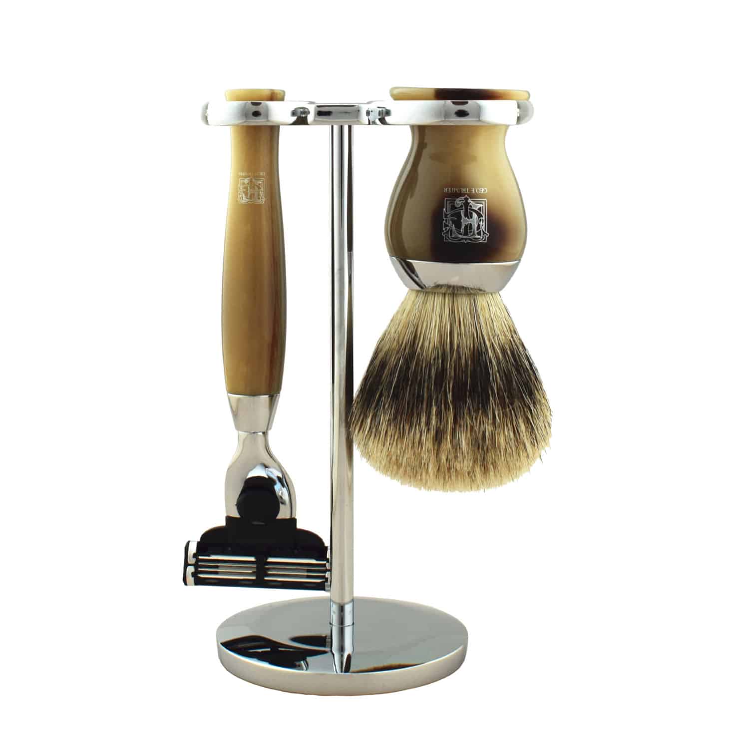 geo-trumper-simulated-horn-pb-rasier-set-st-nder-pinsel-rasierer image 1