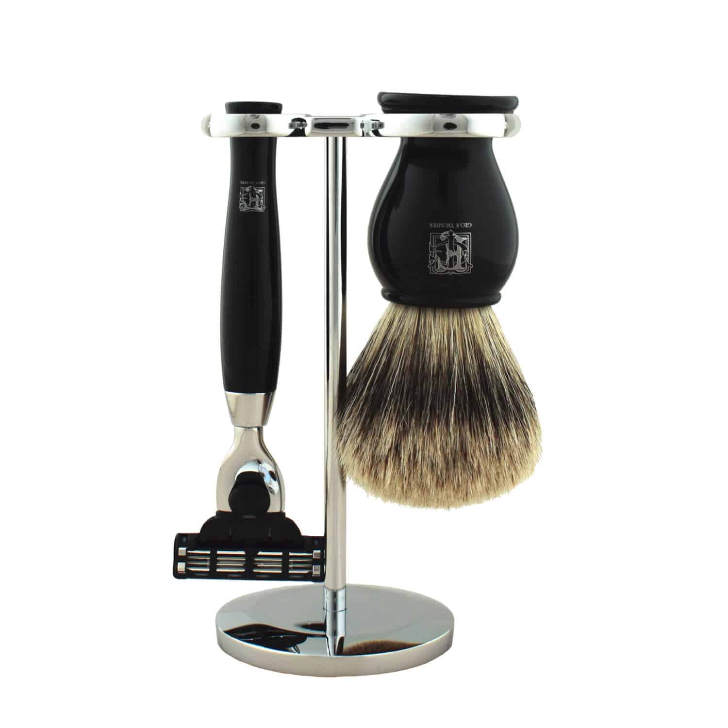 geo-trumper-black-pb-shaving-set-rasierset-mit-st-nder-pinsel-rasierer image 2
