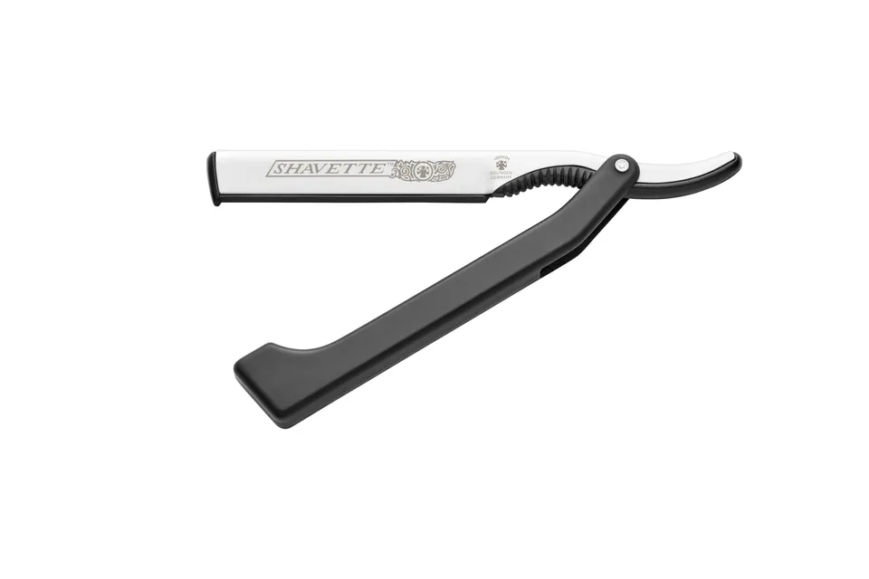 dovo-shavette-rasiermesser-mit-kunststoffgriff-und-silber-eloxiertem-aluminium-k image 1