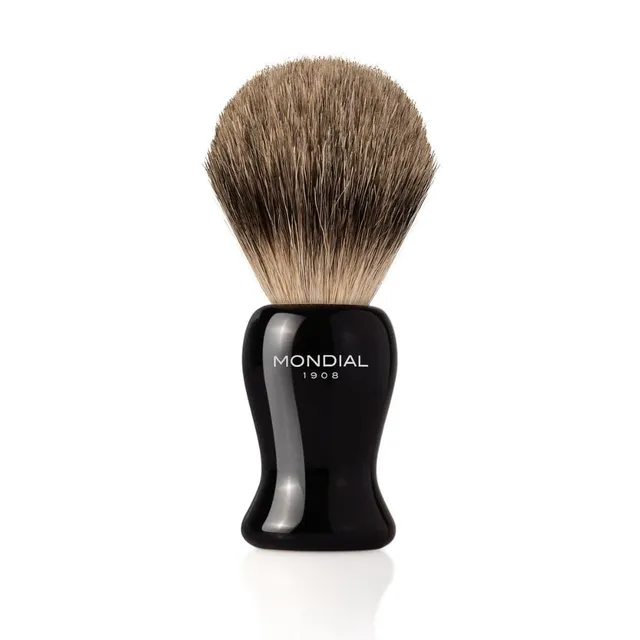 mondial-gibson-rasierpinsel-schwarzes-harz-mit-best-badger-dachshaar image 1