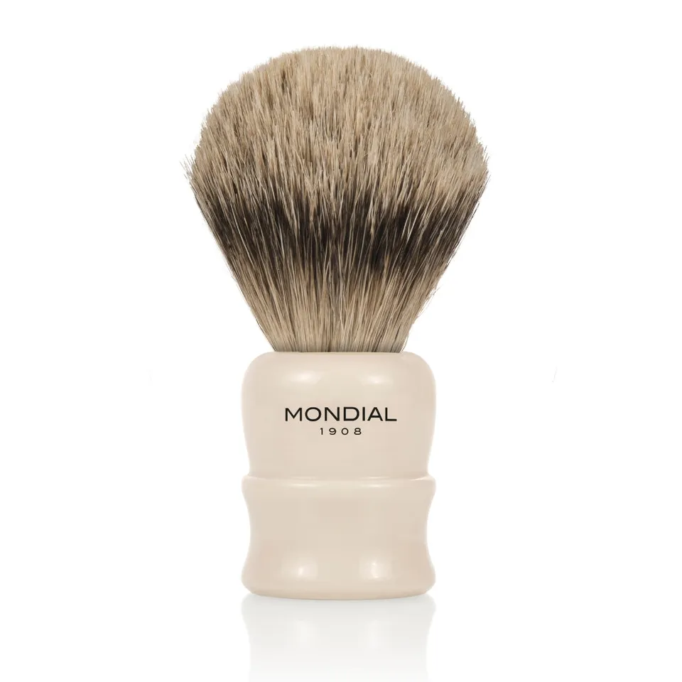 mondial-lancaster-rasierpinsel-elfenbein-resin-silvertip-dachs image 1