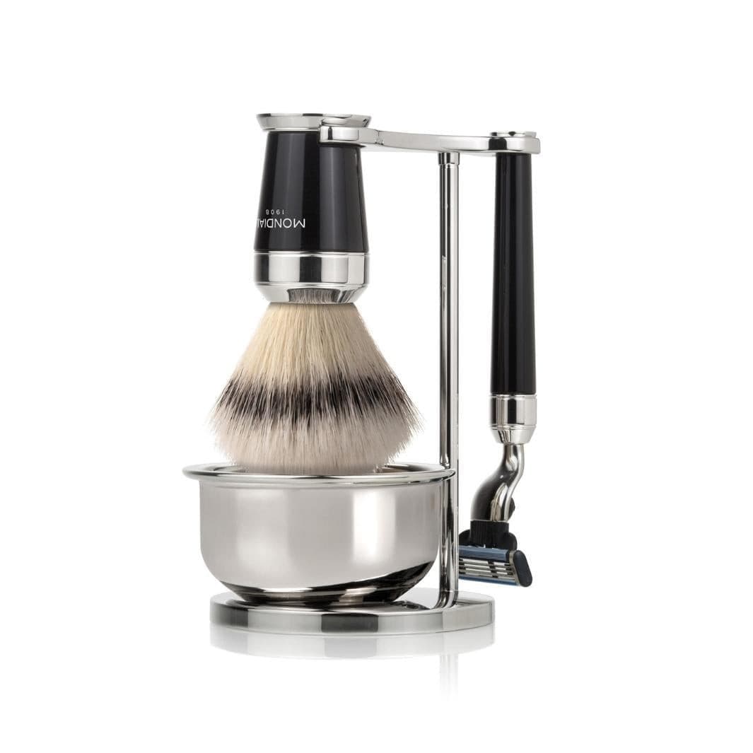 mondial-1908-premium-black-rasierset-4-teilig-mit-super-badger-pinsel image 3