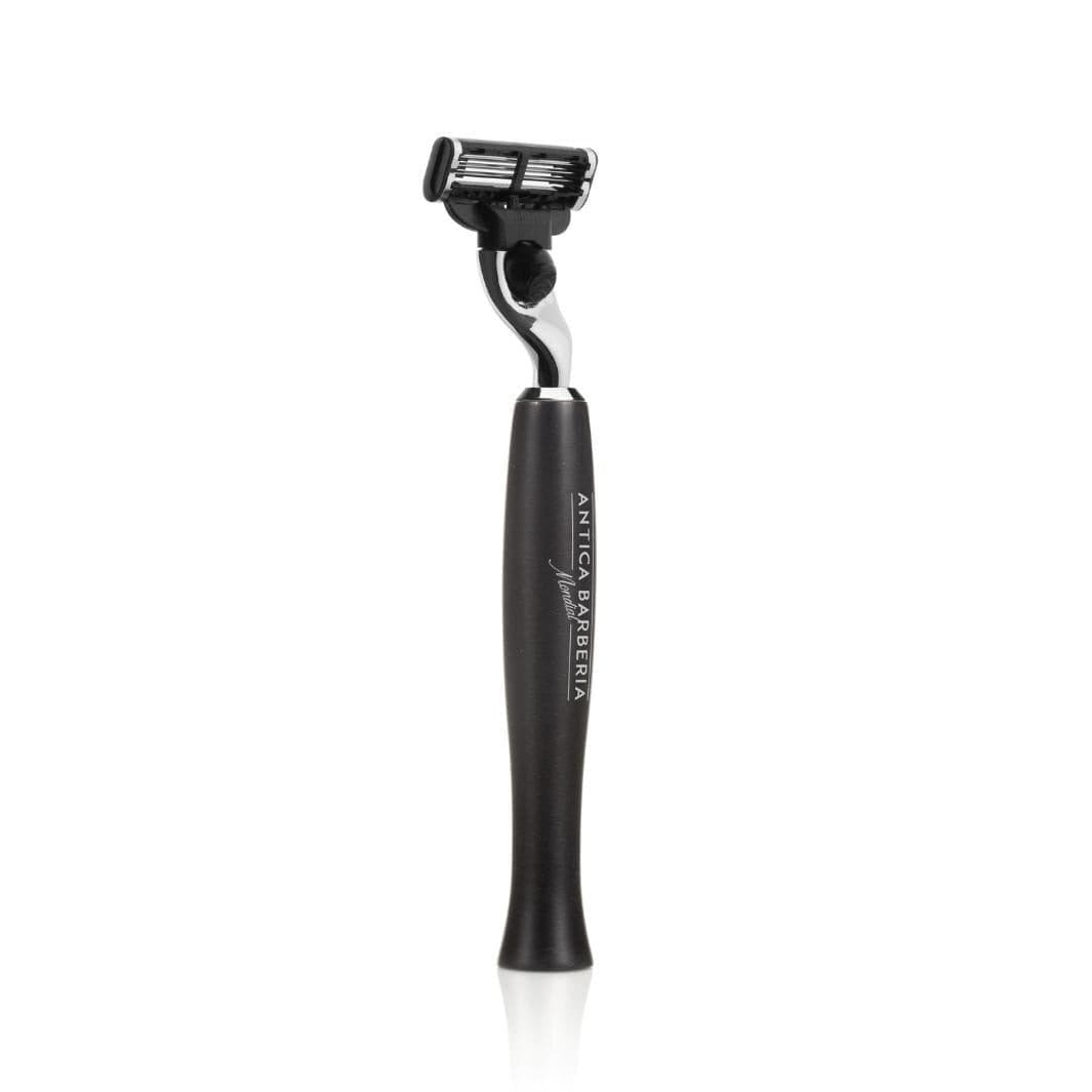 mondial-panther-rasierer-griff-alu-schwarz-f-r-gillette-mach3-klingen image 1