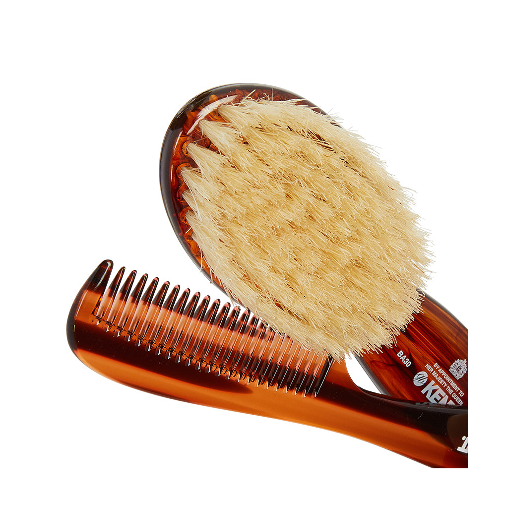 kent-ba30-baby-b-rsten-und-kamm-set-tortoiseshell-mit-weicher-naturborste image 3