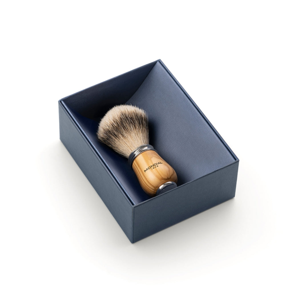 mondial-deluxe-rasierpinsel-olivenholz-best-badger-mit-chromkappe image 2