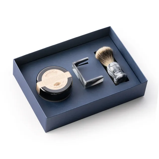 mondial-boston-basic-geschenkset-3-tlg-grau-marmor-mit-dachshaar image 1
