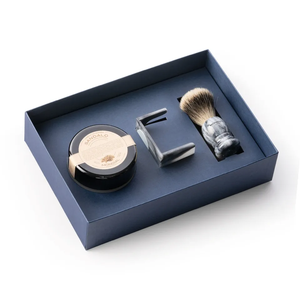 mondial-boston-basic-geschenkset-3-tlg-grau-marmor-mit-dachshaar image 1