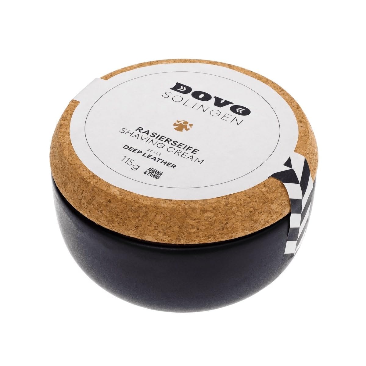 dovo-rasierseife-deep-leather-im-steingut-tiegel-mit-naturkork-deckel image 2