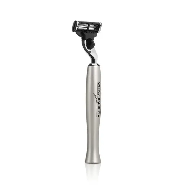 mondial-titan-rasiergriff-silber-geb-rstetes-aluminium-f-r-mach3 image 1