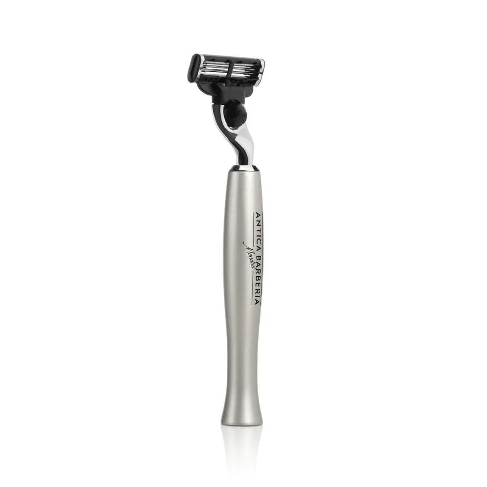 mondial-titan-rasiergriff-silber-geb-rstetes-aluminium-f-r-mach3 image 1