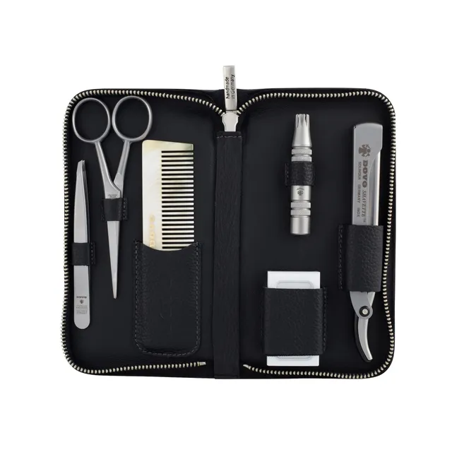 dovo-set-6-premium-shavette-edelstahl-klipette-hornkamm image 1