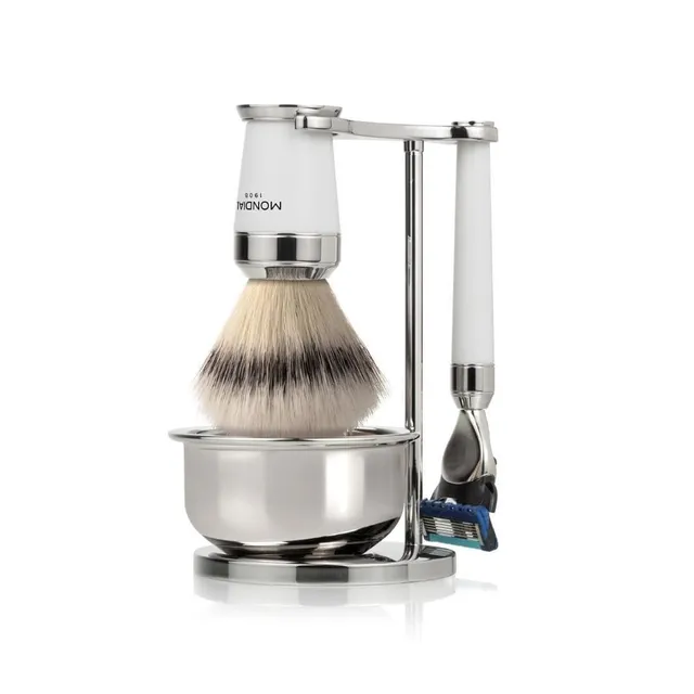 mondial-premium-rasier-set-4-tlg-super-badger-chrom-st-nder-schale image 1