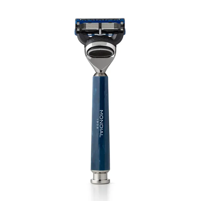 mondial-run-rasiergriff-axolute-blue-resin-systemrasierer image 1
