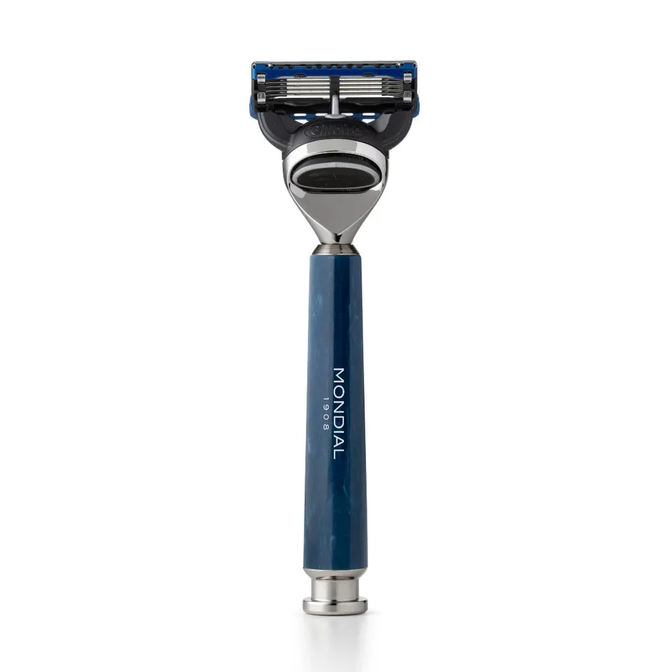 mondial-run-rasiergriff-axolute-blue-resin-systemrasierer image 1