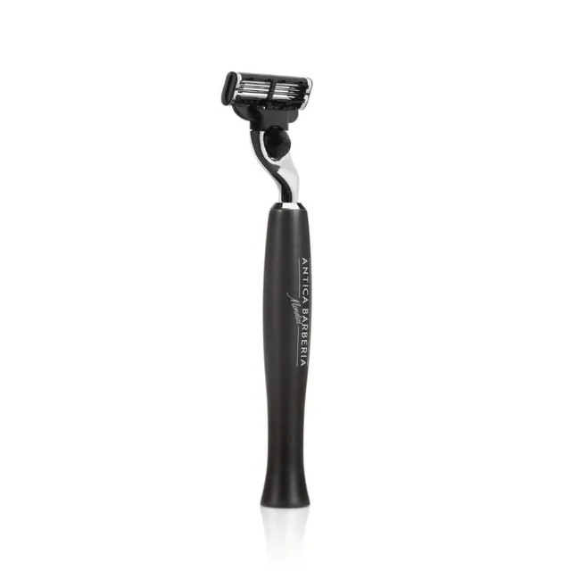mondial-panther-rasierer-griff-alu-schwarz-f-r-gillette-mach3-klingen image 1