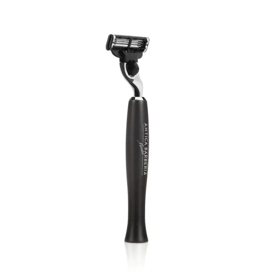mondial-panther-rasierer-griff-alu-schwarz-f-r-gillette-mach3-klingen image 1