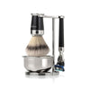 mondial-premium-rasierset-schwarz-chrom-super-badger-fusion-mach3-schale image 1