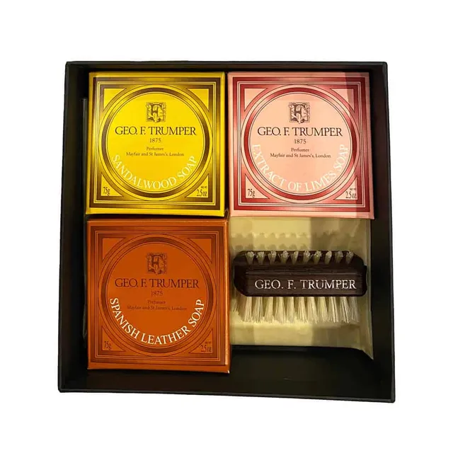 geo-trumper-hand-care-set-handseifen-trio-mit-nagelb-rste-in-geschenkbox image 1