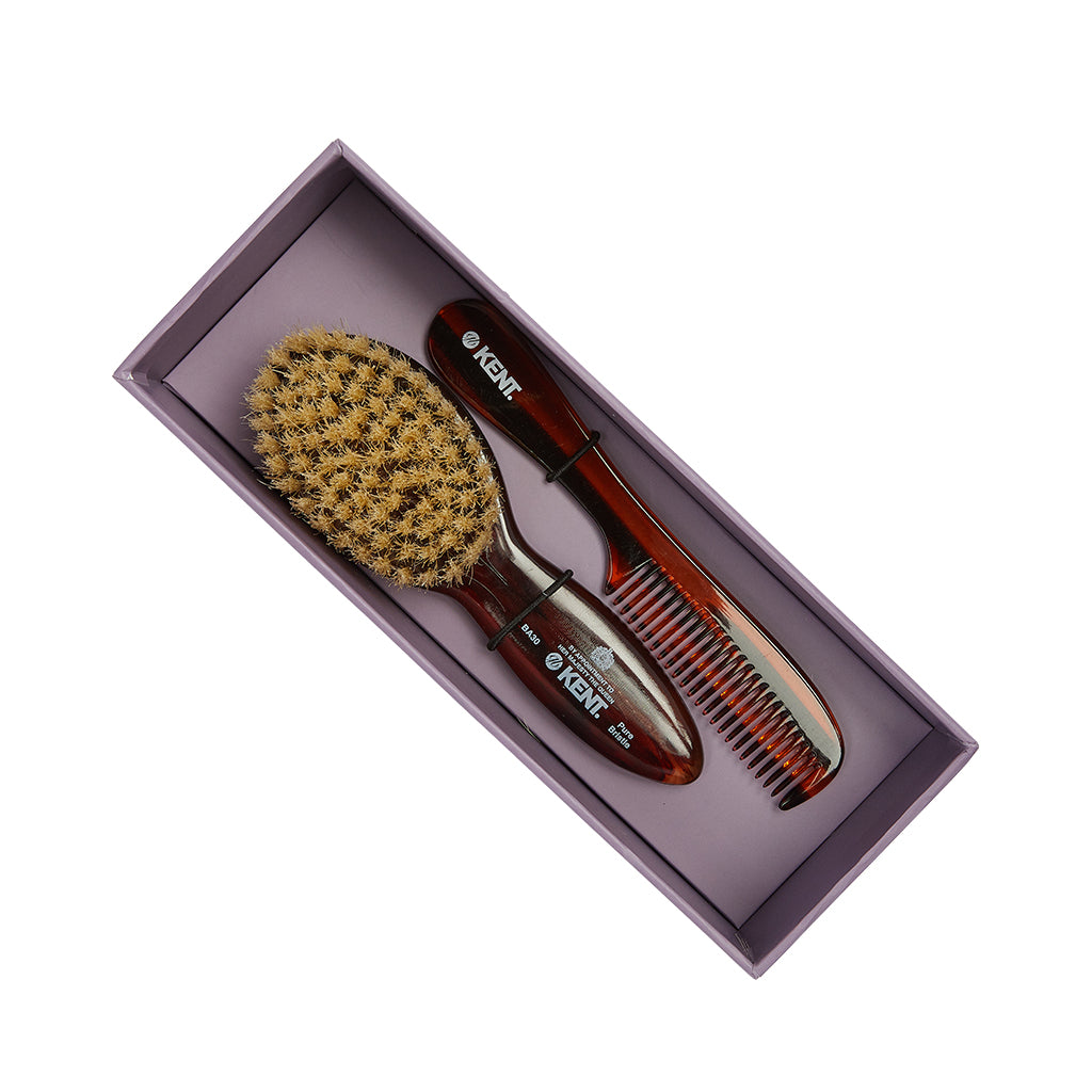 kent-ba30-baby-b-rsten-und-kamm-set-tortoiseshell-mit-weicher-naturborste image 4