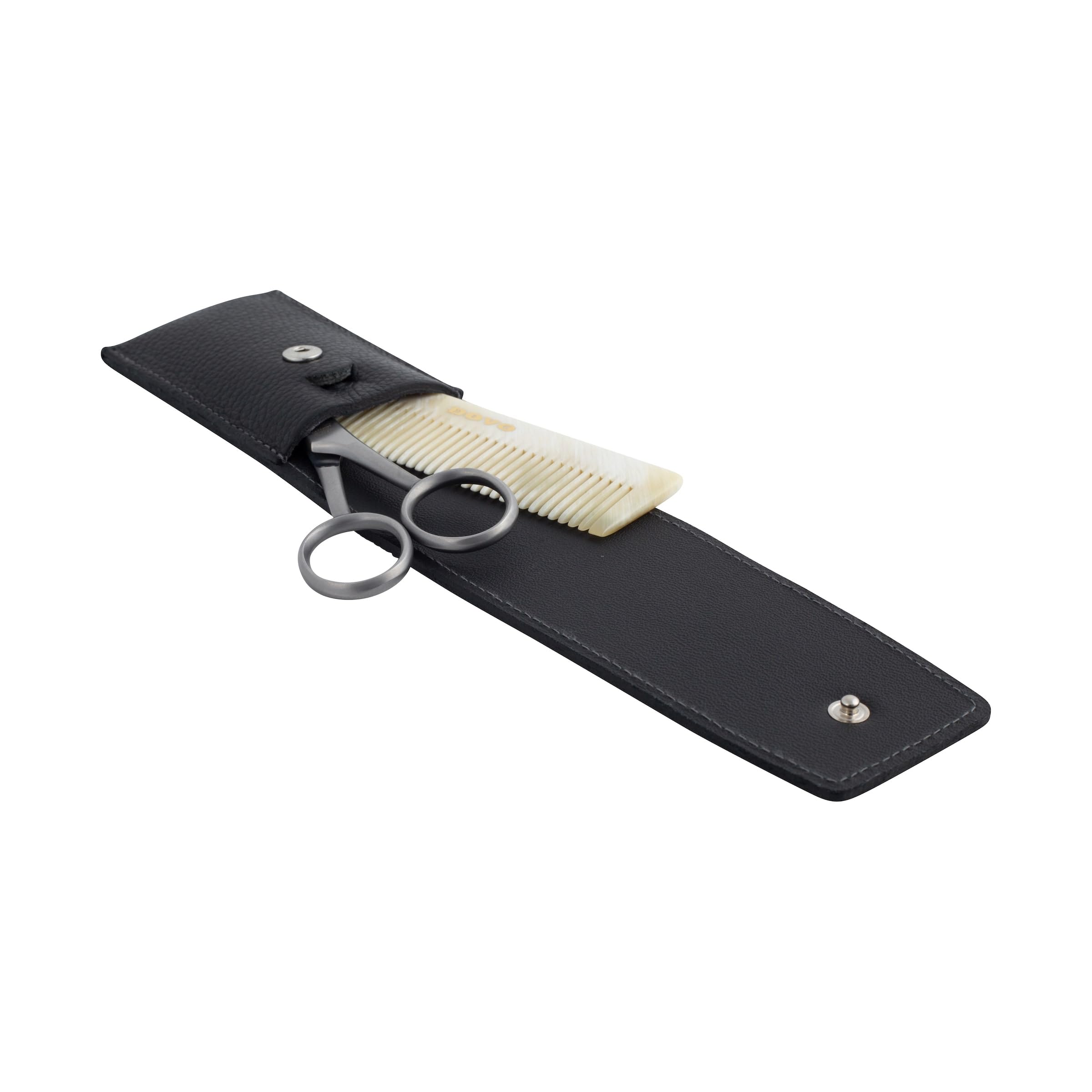dovo-set-2-bartscheren-und-hornkamm-set-im-lederetui image 3