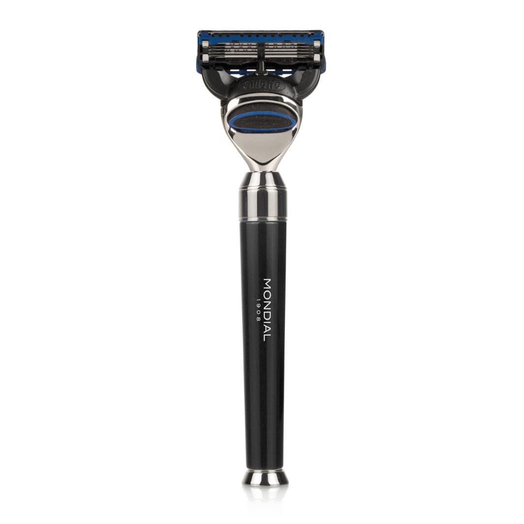 mondial-premium-systemrasierer-griff-schwarzes-resin-chrom-fusion-mach3 image 1