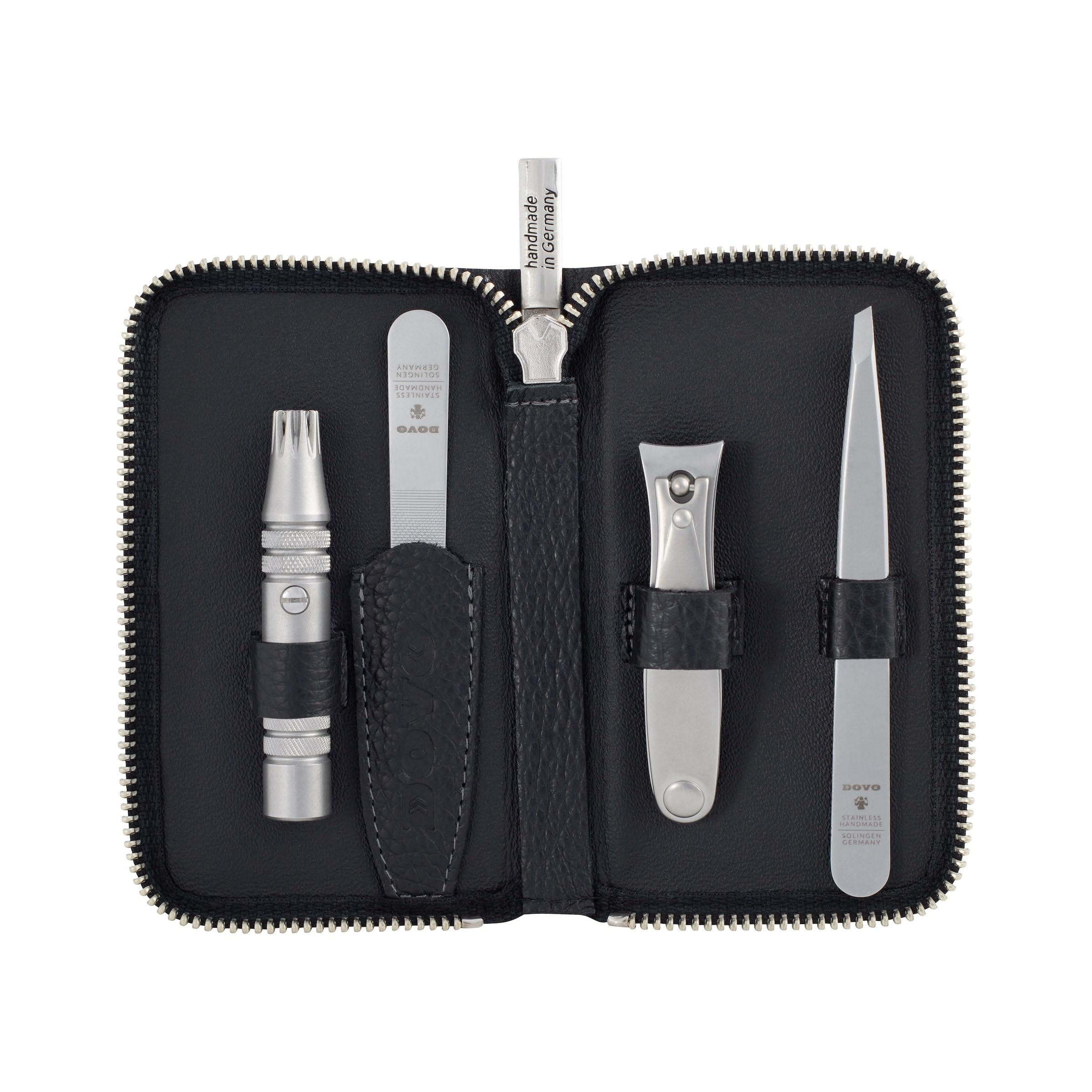 dovo-set-4-pflegeset-nagelschere-klipette-pinzette-feile image 1