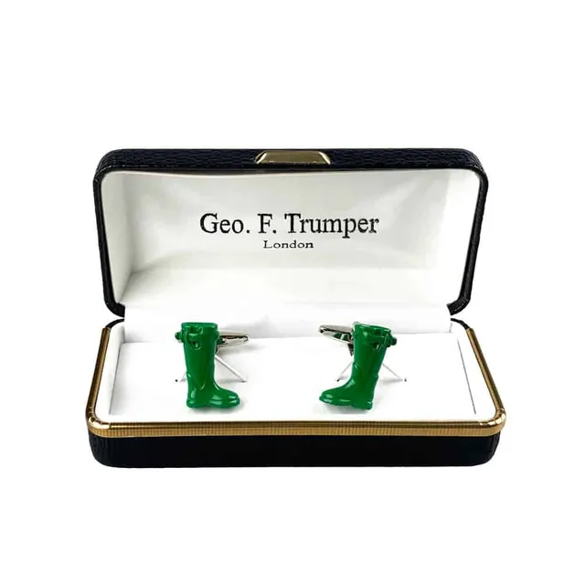 geo-trumper-green-wellington-boot-cufflinks-manschettenkn-pfe image 1