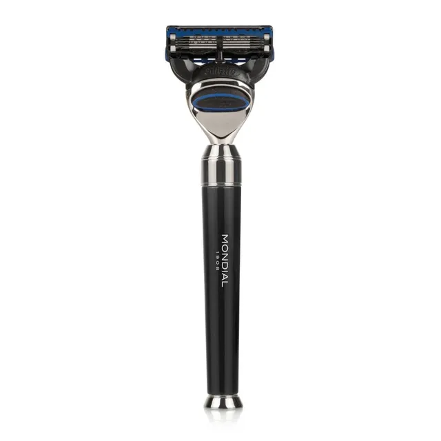 mondial-premium-systemrasierer-griff-schwarzes-resin-chrom-fusion-mach3 image 1
