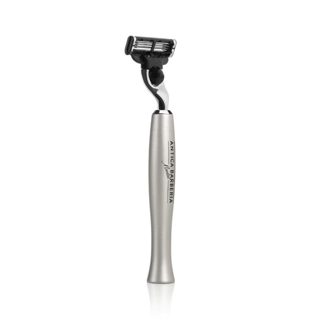 mondial-titan-rasiergriff-silber-geb-rstetes-aluminium-f-r-mach3 image 1