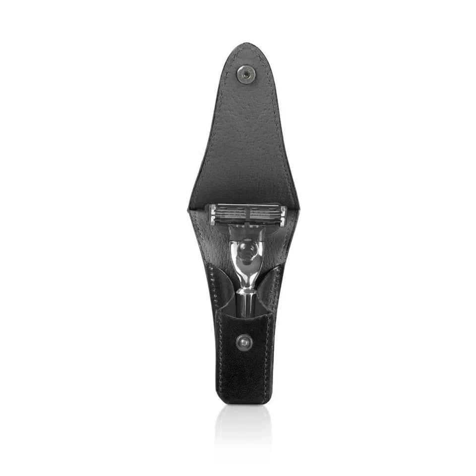 mondial-mini-rasierer-etui-toskanisches-leder-schwarz-dunkelbraun image 1