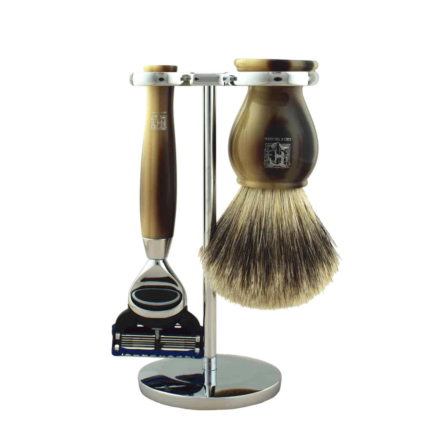geo-trumper-simulated-horn-pb-rasier-set-st-nder-pinsel-rasierer image 3