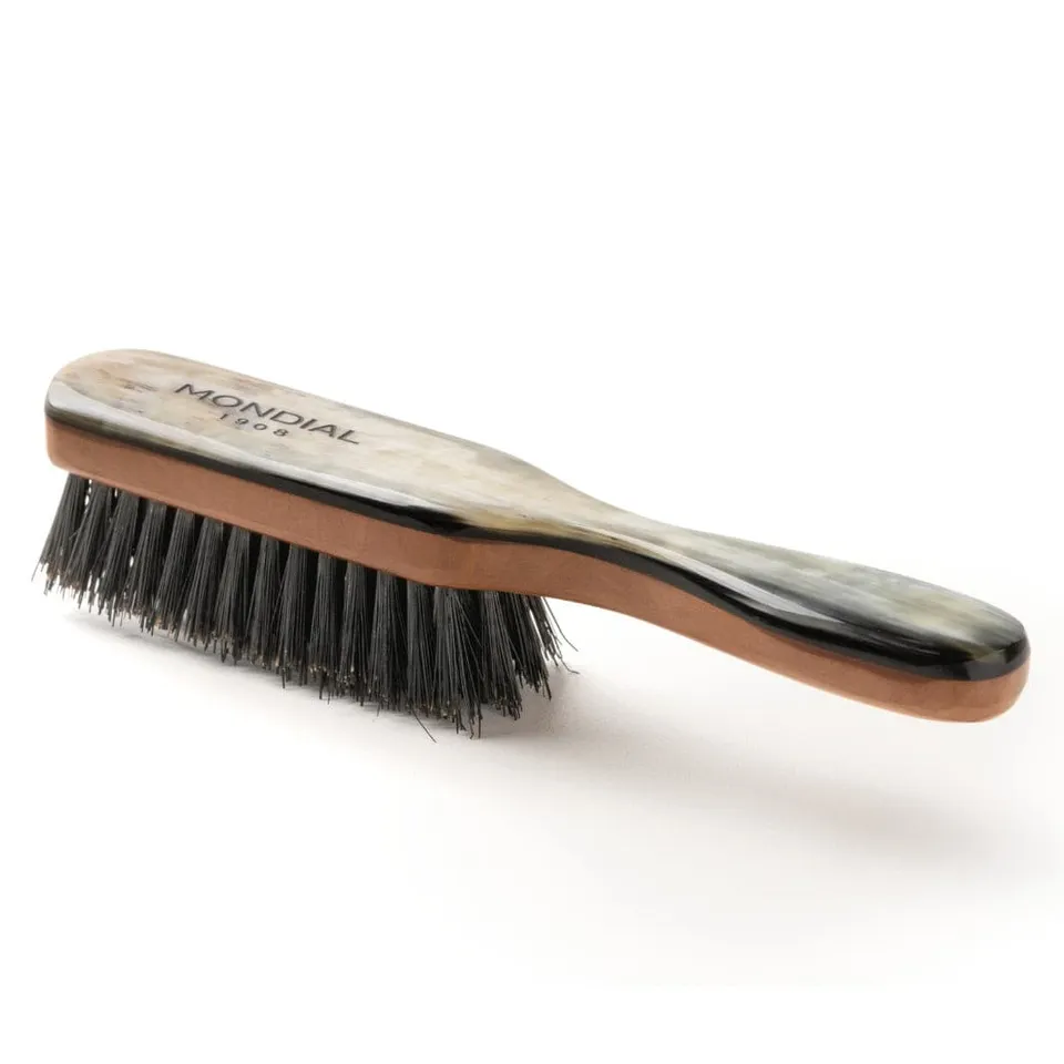 mondial-taschen-haarb-rste-155-mm-horngriff-mit-wildschweinborsten image 1