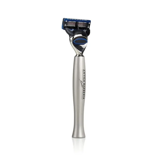 mondial-titan-rasierer-griff-geb-rstetes-aluminium-silber-f-r-fusion-klingen image 1