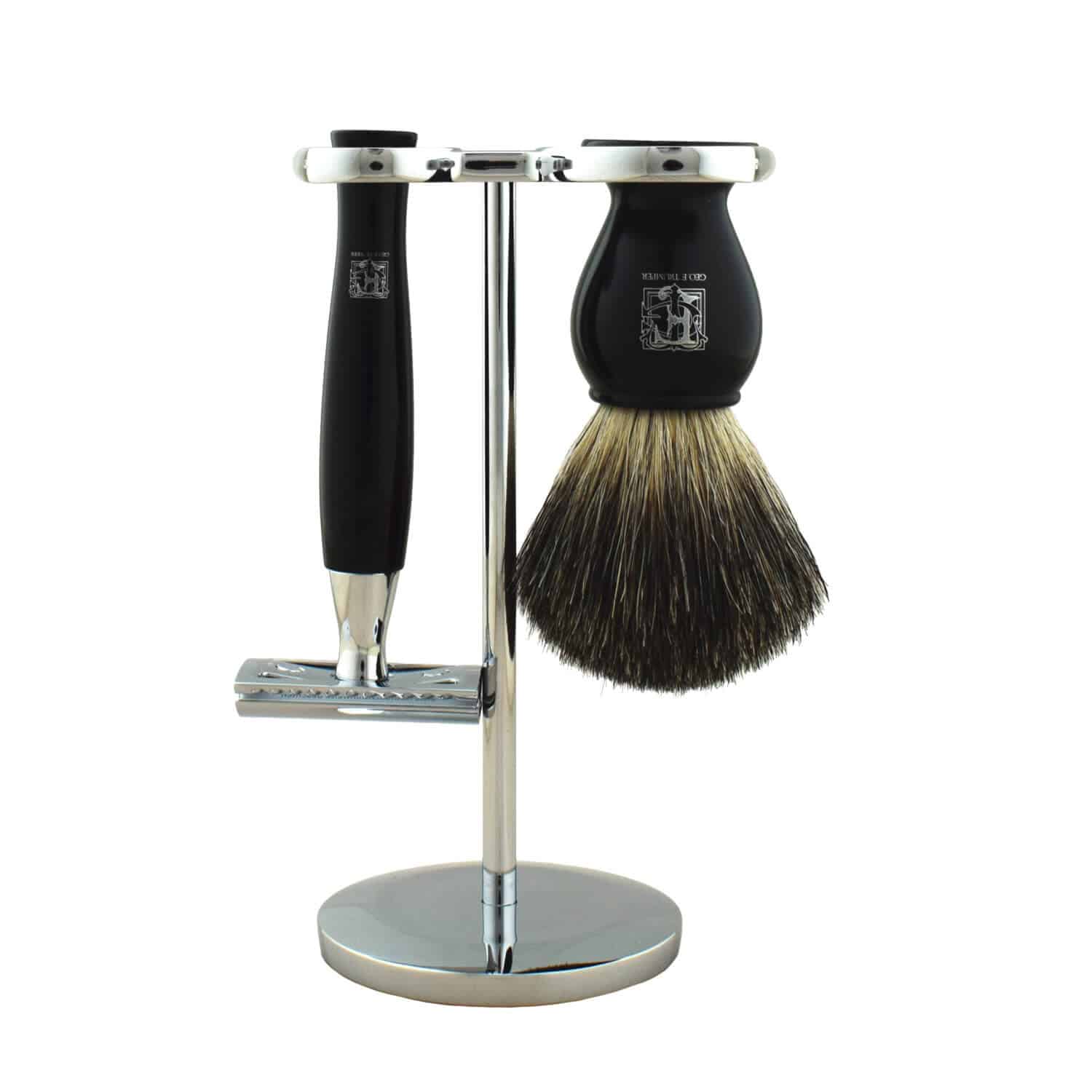 geo-trumper-black-pb-shaving-set-rasierset-mit-st-nder-pinsel-rasierer image 3