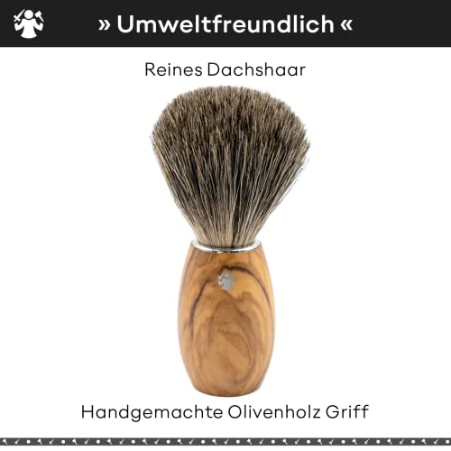 dovo-premium-rasierpinsel-set-dachshaar-mit-olivenholz-seifenschale image 8