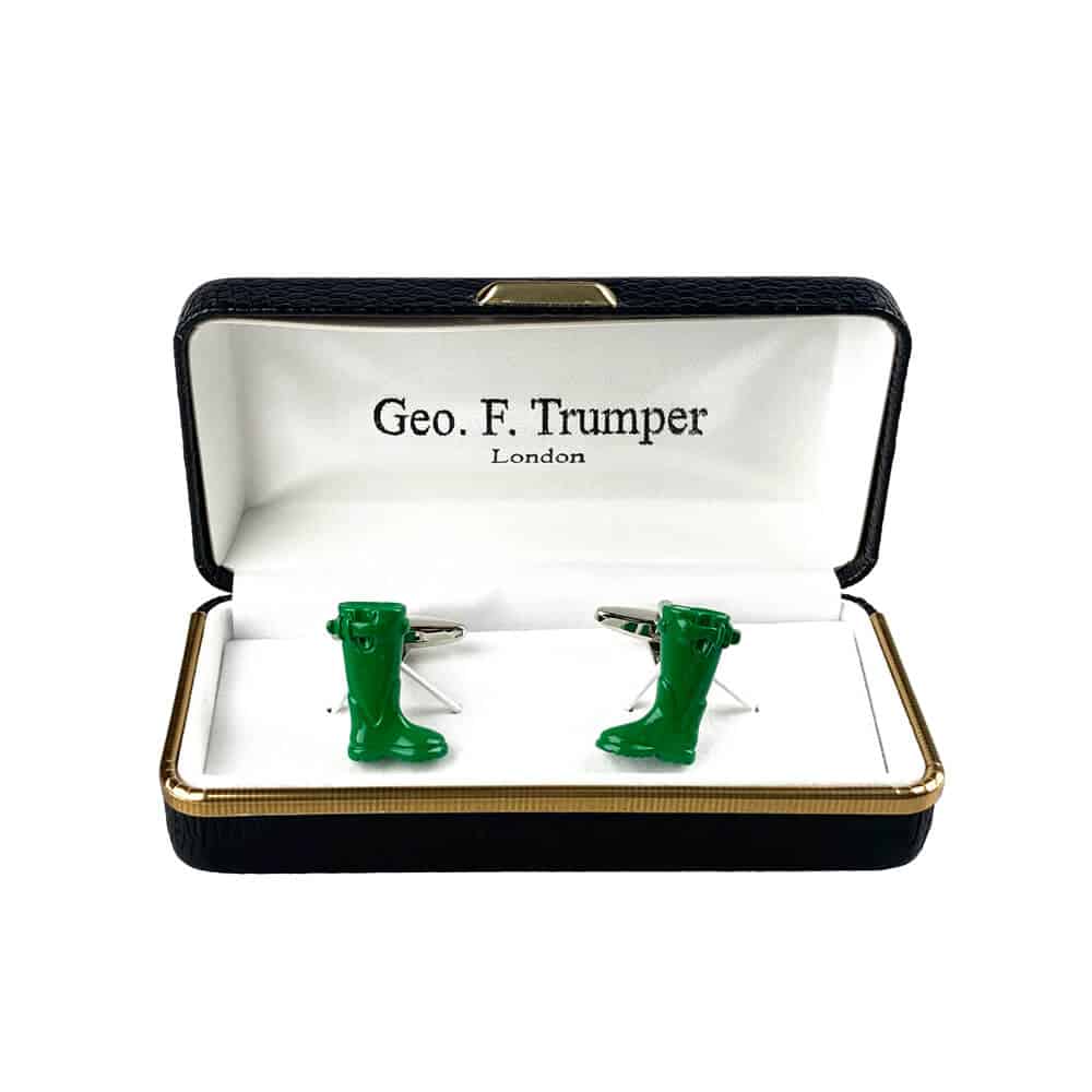 geo-trumper-green-wellington-boot-cufflinks-manschettenkn-pfe image 1
